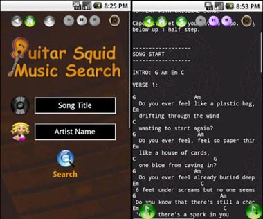 Android Guitar Squid Tabs Chords l'app per chi suona la chitarra